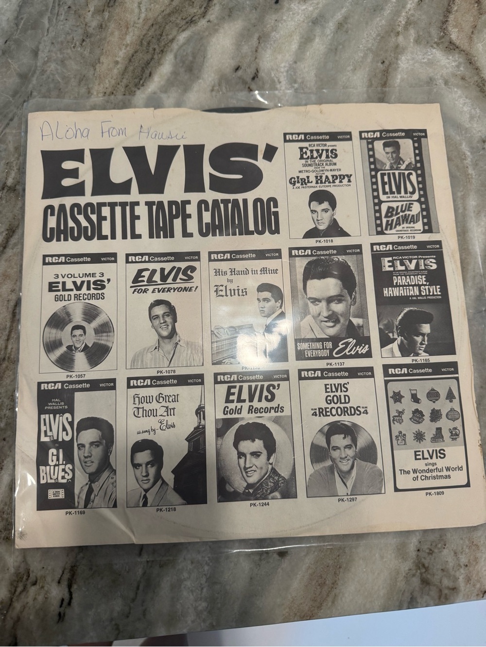 Elvis Cassette Tape Catalog Poster - Black & White